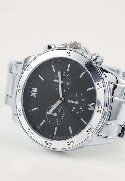 Wristly Chronograph watch - silver black